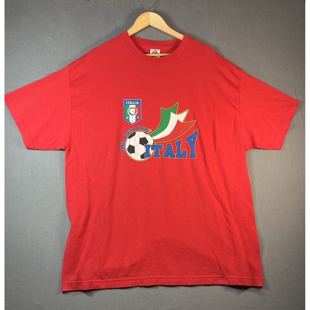 Y2K Italy Italia 2010 FIFA World Cup South Africa MEN XXL Soccer T Shirt